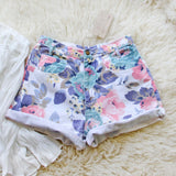 Vintage Floral Jean Shorts: Alternate View #1
