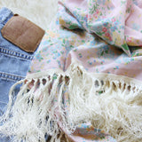 Vintage Rose & Fringe Scarf: Alternate View #2