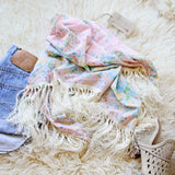 Vintage Rose & Fringe Scarf: Alternate View #1