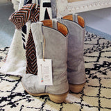 Vintage Gray Suede Boots: Alternate View #3