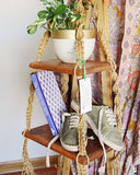 Vintage Macrame Hanging Shelf: Alternate View #3