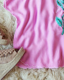 Vintage Pink Mexican Embroidered Top: Alternate View #3