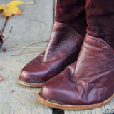 Vintage Burgundy Zodiac Boots: Alternate View #2