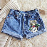 Vintage Cuffed Tiger Shorts: Alternate View #1