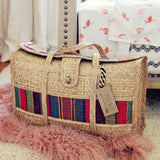 Vintage 70's Large Woven Tote: Alternate View #1