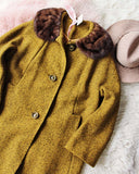 Vintage Mustard Retro Coat: Alternate View #2