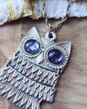 Vintage 70's Owl Necklace: Alternate View #2