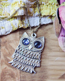Vintage 70's Owl Necklace: Alternate View #1
