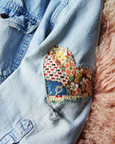 Vintage Quilted Heart Denim Top: Alternate View #2