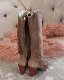 Vintage Suede Stacked Boots: Alternate View #3
