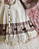 Vintage 70's Alpaca Fringe Poncho Sweater: Alternate View #3