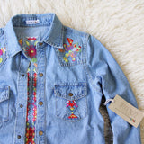 Wanderlust Embroidered Denim Top: Alternate View #4