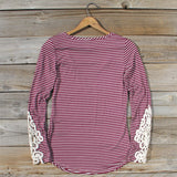 Sleepy Creek Lace Tee in Burgundy: Alternate View #4