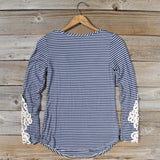Sleepy Creek Lace Tee in Navy: Alternate View #4