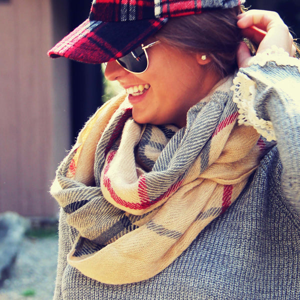 Birch Bark Plaid Scarf: Featured Product Image
