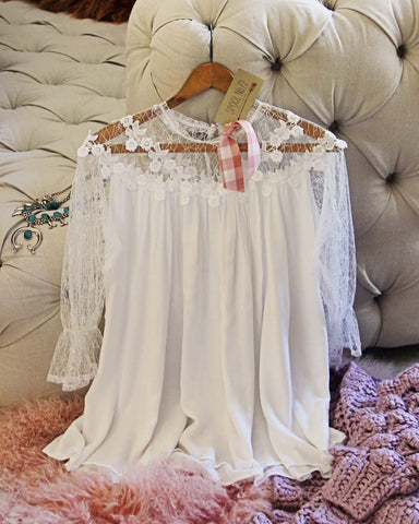 White Abalone Lace Top