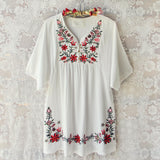 Wild Roses Dress in White: Alternate View #1