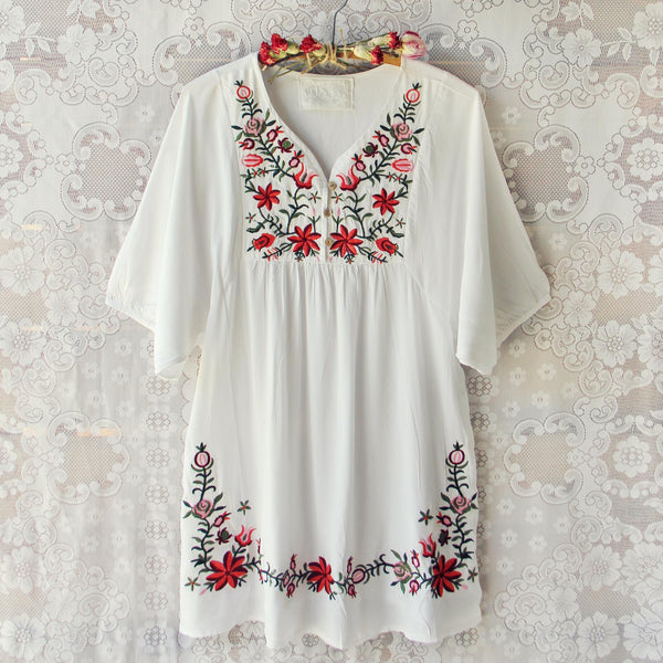 Wild Roses Dress in White: Featured Product Image