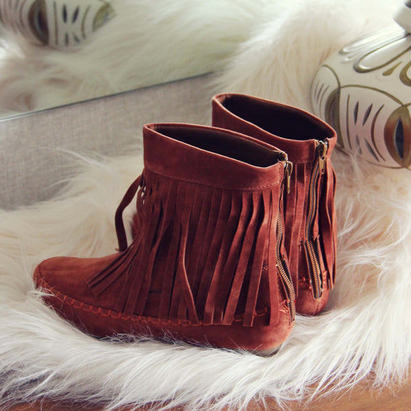 red moccasin boots