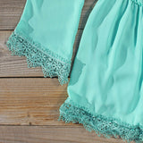 Wintertide Lace Romper in Mint: Alternate View #3