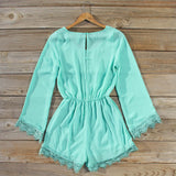 Wintertide Lace Romper in Mint: Alternate View #4