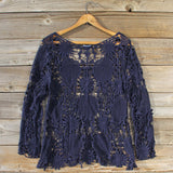 Winterly Lace Blouse in Navy: Alternate View #4