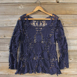 Winterly Lace Blouse in Navy: Alternate View #1
