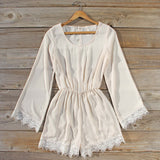 Wintertide Lace Romper in Cream: Alternate View #1