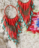 Wolf Mountain Earrings in Red: Alternate View #2