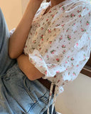 Floral Wrap Top: Alternate View #3