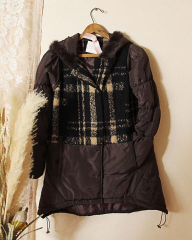 Sweet Plaid Puffer Coat