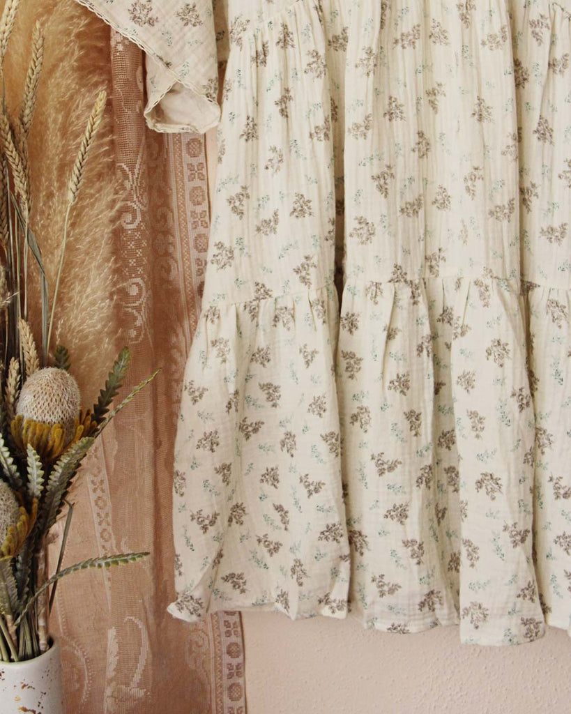 cotton cottage dress 50s Style Cotton Midi Swing Dress - Cottage Tales