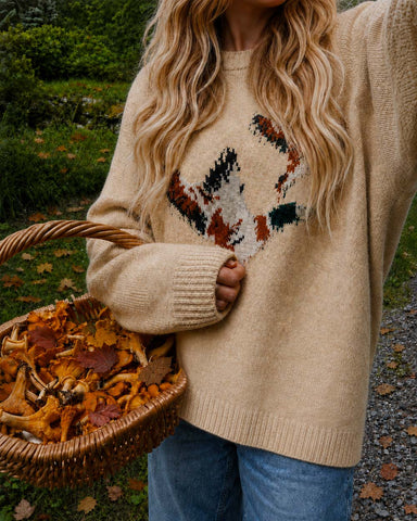 Cozy Ducks Sweater in Wheat