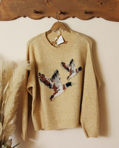 Cozy Ducks Sweater in Wheat: Featured Product Image