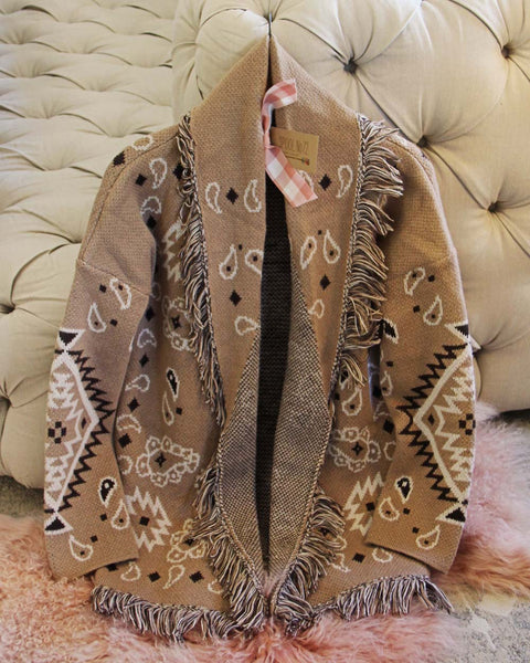 Paisley Blanket Sweater in Sand: Featured Product Image