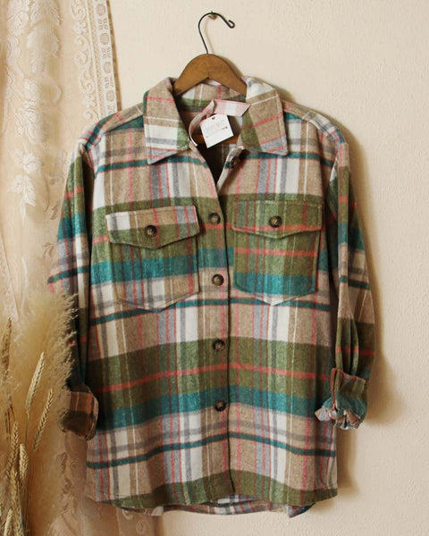 Pink Plaid Shirt Jacket: Featured Product Image