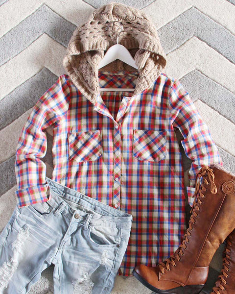 Snowy Canoe Plaid Top: Featured Product Image