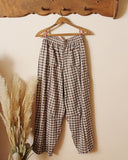 Gingham Barrel Pants in Brown: Alternate View #5
