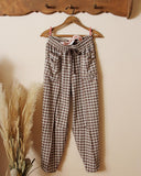 Gingham Barrel Pants in Brown: Alternate View #1