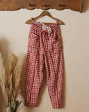 Gingham Barrel Pants in Pink: Alternate View #1