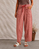 Gingham Barrel Pants in Pink: Alternate View #7