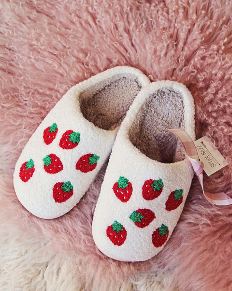 Snowy Strawberry Slippers: Featured Product Image