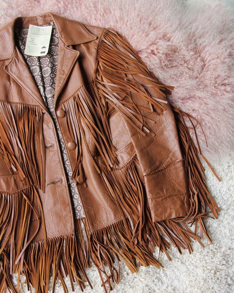 Vintage Fringe Leather Coat: Featured Product Image