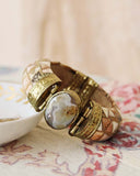 Vintage Brass & Jasper Bracelet: Alternate View #1