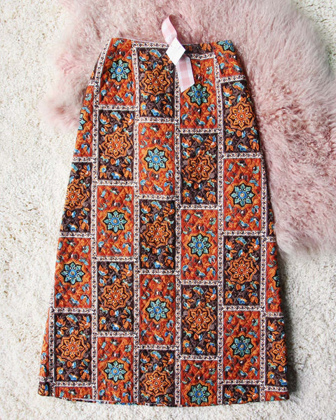 Vintage Quilted Maxi Skirt: Featured Product Image