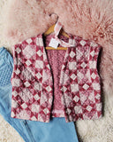 Vintage Quilted Rose Vest: Alternate View #1