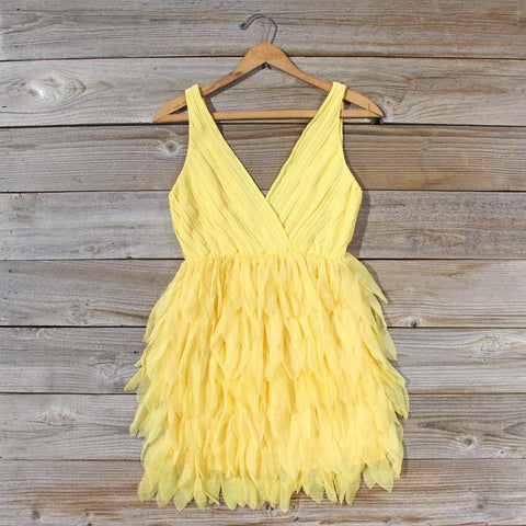 Drizzling Mist Dress in Lemon