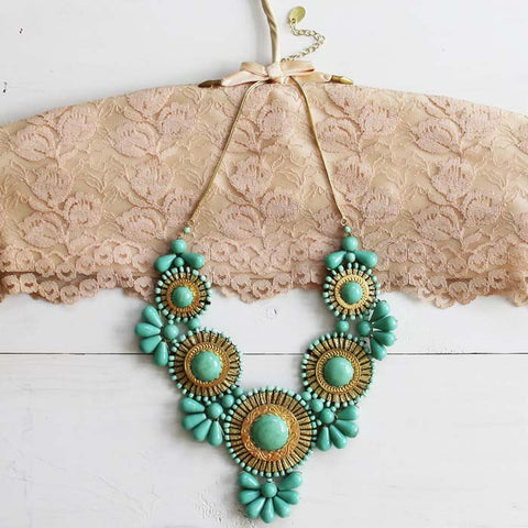 Bohemian Romance Necklace in Mint