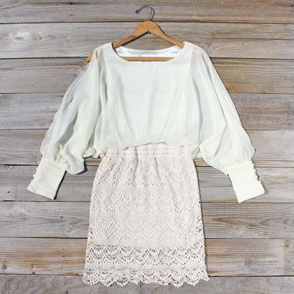Lace and Quartz Dress in Ivory: Featured Product Image