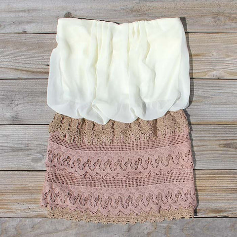 Laced Aura Dress in Sand